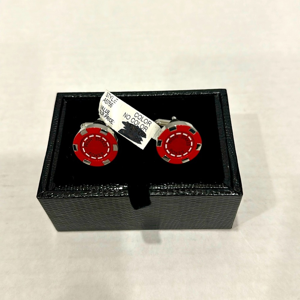 Brand new enamel poker chip cuff links